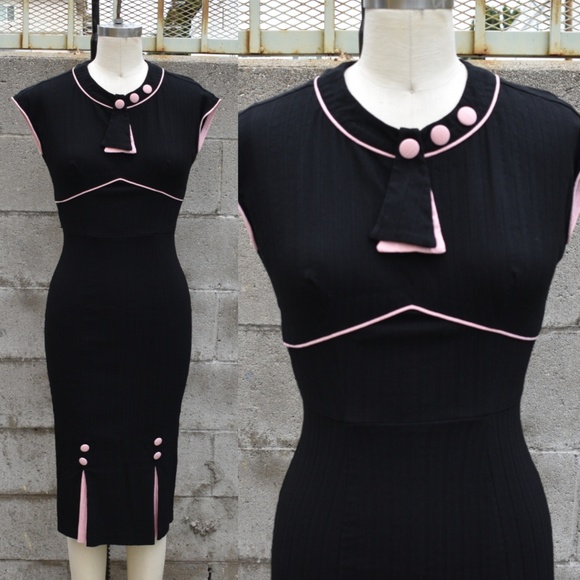 Stop Staring Dresses & Skirts - Stop Staring 40s style black wiggle pinup dress M